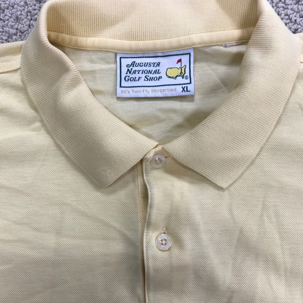 Augusta National Golf Shop Masters Polo Shirt Mens XL Yellow Mercerized Cotton - Picture 4 of 7